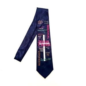 Steven Harris Jesus Christ Men’s Tie Navy Blue O/S